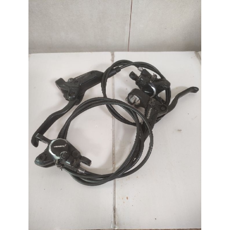 sepasanng brake set shimano m315 hidrolik 80/130 cm termasuk baut rem set hidraulic shimano
