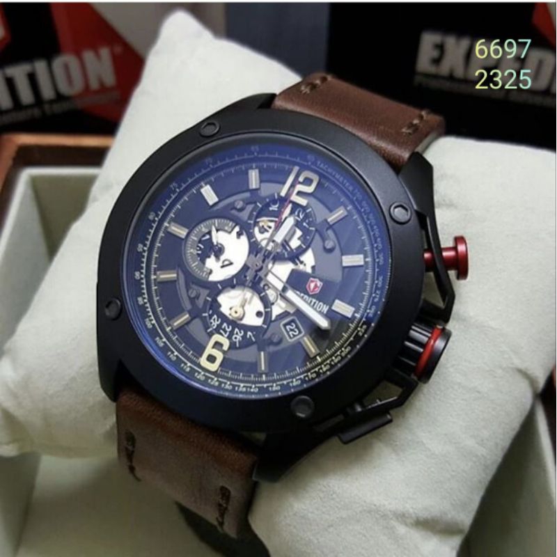 JAM EXPEDITION PRIA 6697 / E6697 / EX6697 KULIT CHRONO  ORIGINAL