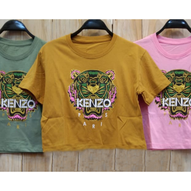 23672 KAOS CROP TEE PAKAIAN WANITA CROP TOP FIT L ATASAN CEWEK ABG REMAJA DEWASA ALA KOREA STYLE KOR