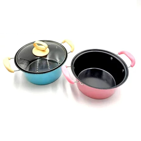 PANCI KUPING KUAH ENAMEL 20CM / PANCI KUWAH 20 CM / PANCI SUP ANTI LENGKET / PANCI SOP + TUTUP KACA 