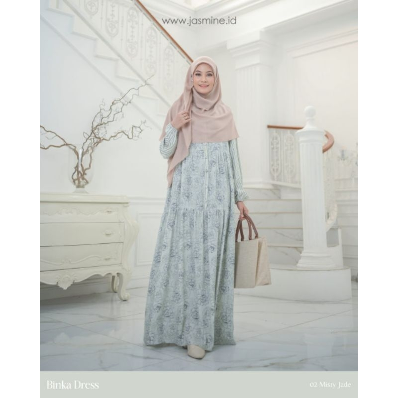 BINKA DRESS || Gamis Syari Rayon by Jasmine