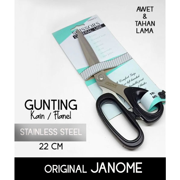 

(BARU) GUNTING Kain JANOME stainless steel tajam 8.5 inchi 22 cm