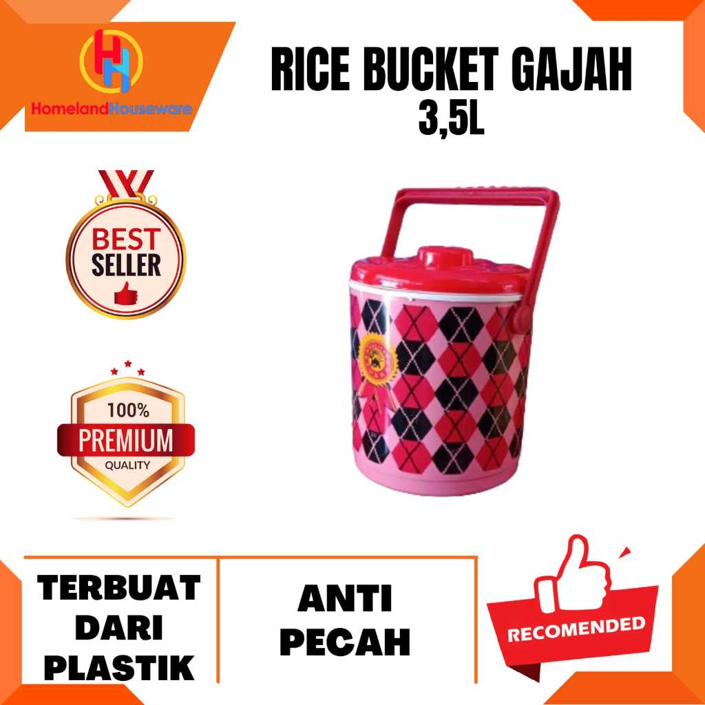 RICE BUCKET 3,5L/TERMOS NASI 3,5L/TERMOS NASI KECIL/TERMOS NASI PLASTIK/TERMOS NASI MERK GAJAH