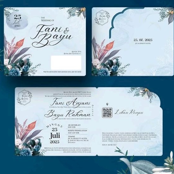 CETAK UNDANGAN PERNIKAHAN SIMPEL ELEGAN AESTETIC UNDANGAN KHITANAN KHITAN