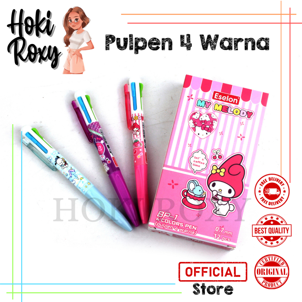

1buah Pulpen Cetek 4 warna SANRIO BP-1 / Pulpen Cetek 4 Warna