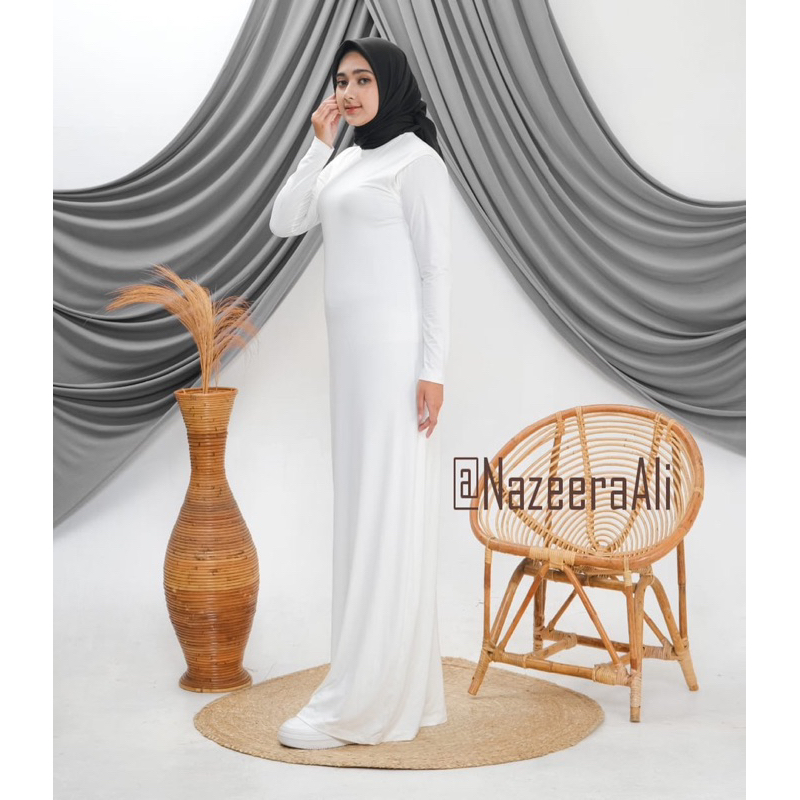 Inner Dress Inner Span //Long Dress Span Rayon Tanpa Lengan //Dres inner Tanpa Lengan//Gamis Buntung