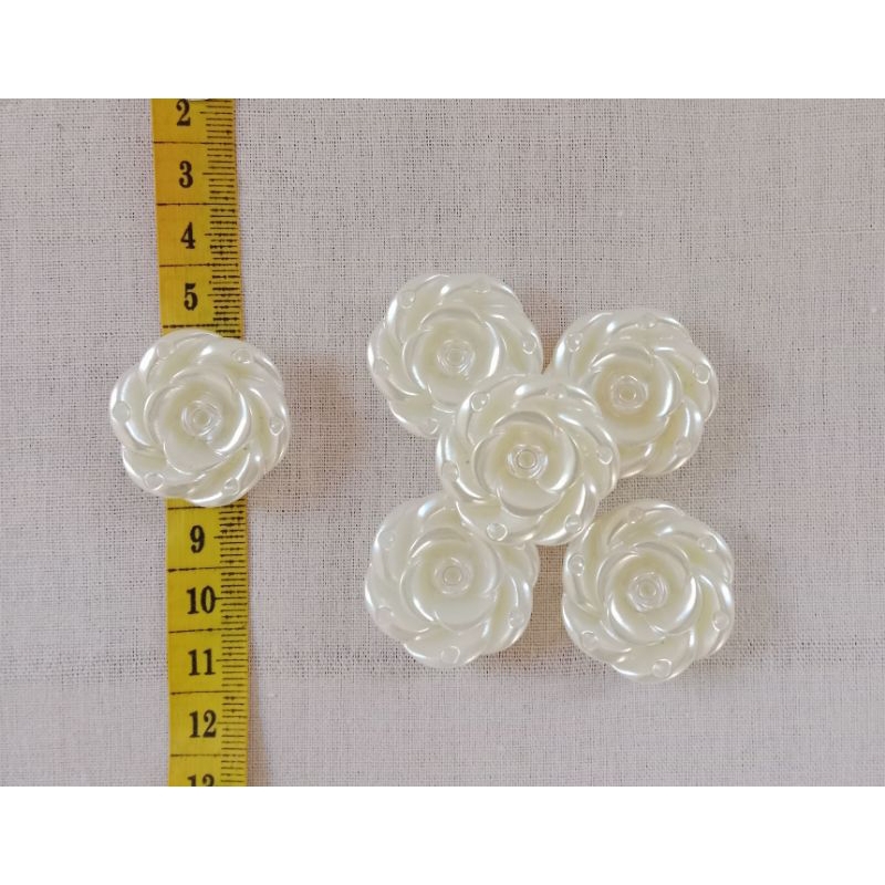 Mote Pearl Mawar / Manik Pearl Bunga Akrilik / Mote Pearl