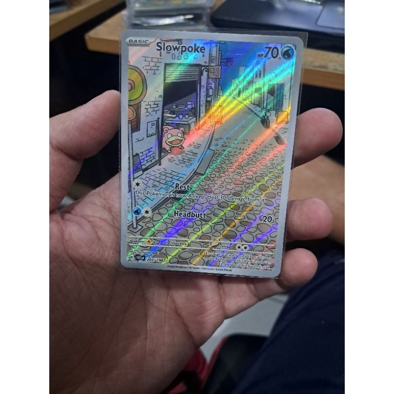 Kartu TCG Pokemon English Inggris Slowpoke AR Full Art Holo