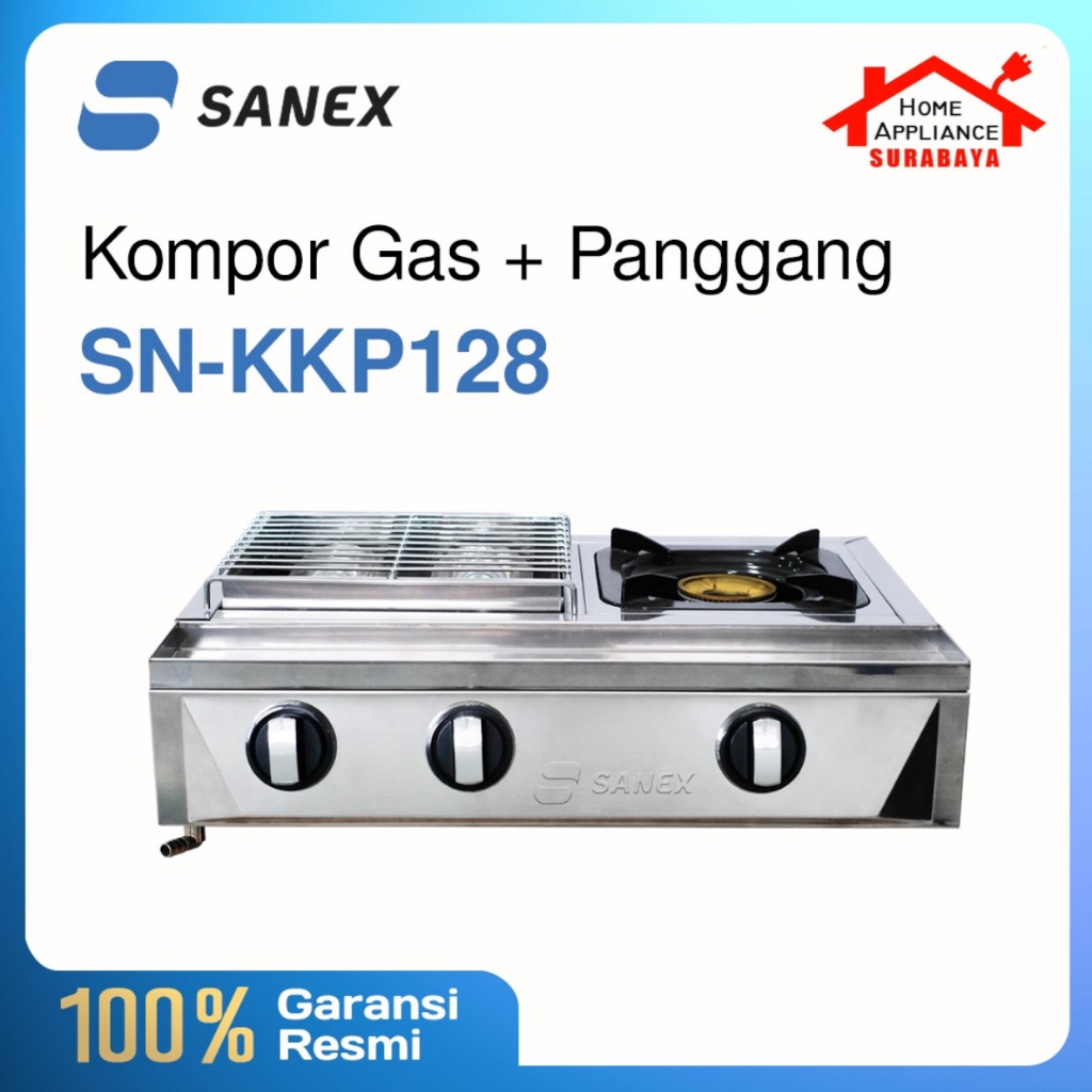 SANEX Kompor Gas LPG 2 IN 1 - Kompor Pemanggang Panggang Sate Sosis Bakar SN-KKP128 / SN KKP 128