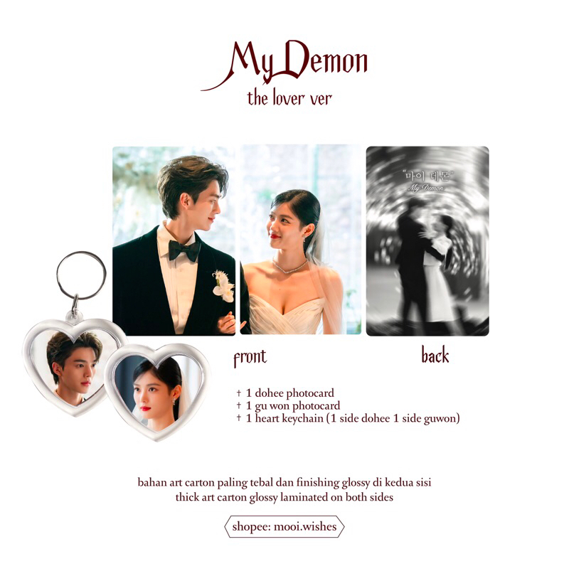 My Demon Photocard Keychain Set Kdrama Songkang Kim Yoo Jung