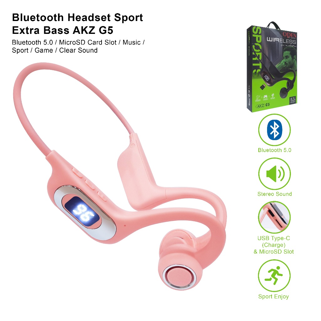 Headset Headphone Earphone AKZ G5 Gaming HF Bluethooth sport AKZ G5 Kualitas Bagus