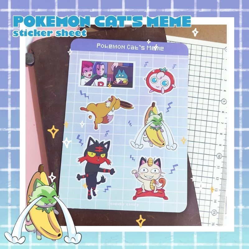 

Pokemon Cat's Meme Sticker Sheet • Combo Candy •