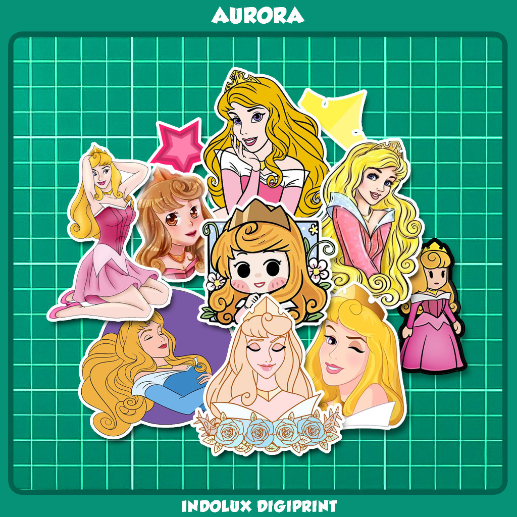 Sticker Aurora Disney Princess Stiker Sleeping Beauty Journal Scrap Book Prinses Anak Anti Air