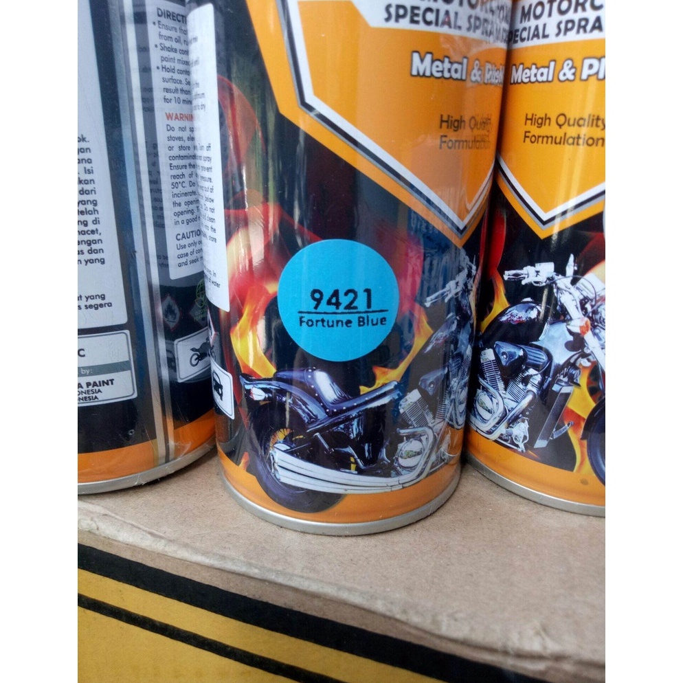 Pilok Diton Premium Fortune Blue 9421 4cc biru glossy biru terang pilox biru cat semprot tahan bensi