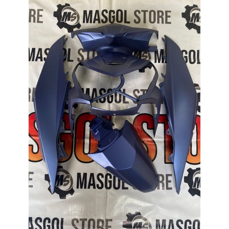 cover body full halus honda beat fi 2014 blue mate doff