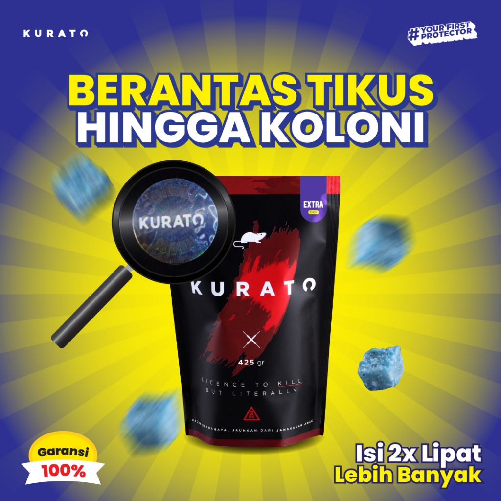 KURATO Racun Tikus Original 100% Basmi Tikus Ampuh Mati Hingga Sarang Obat Pembasmi Tikus Paling Efe
