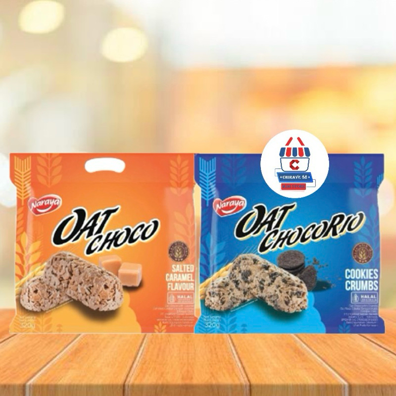 

Naraya Oat Chocorio Cookies Crumbs - Oat Choco Salted Caramel | Oat Rasa Cokelat dengan Kukis - Oat Rasa Cokelat dengan Karamel 320g