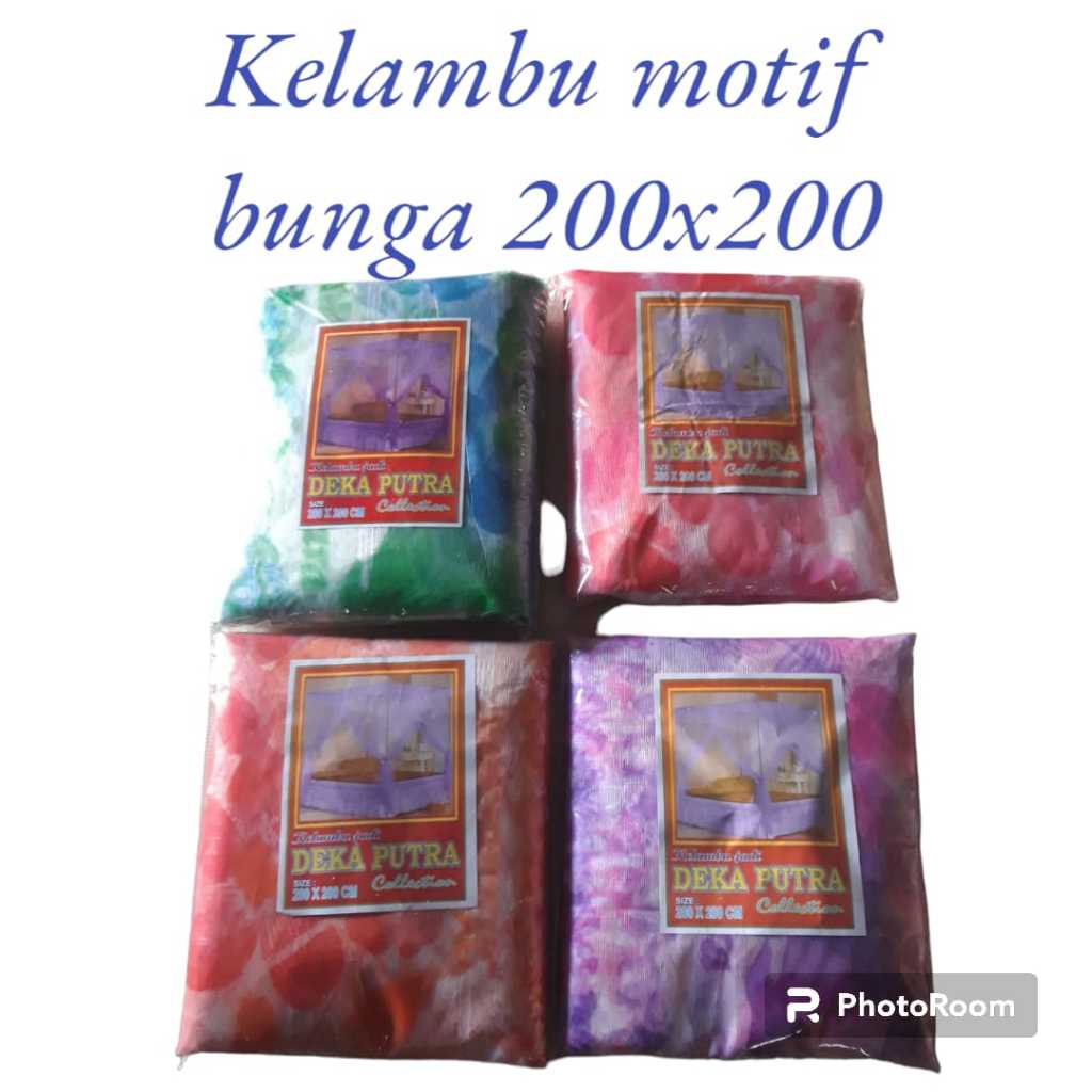 kelambu motif bunga jumbo / kelambu gantung kotak tebal ukuran 200x200