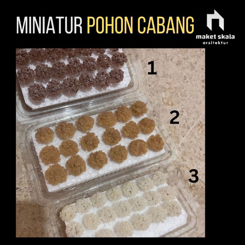

[PACK] Miniatur Pohon Cabang Warna Coklat Maket Monokrom Skala maket arsitektur