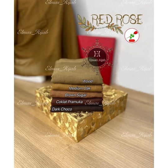 Paris Polos Red Rose Kerudung Segiempat Bahan Paris