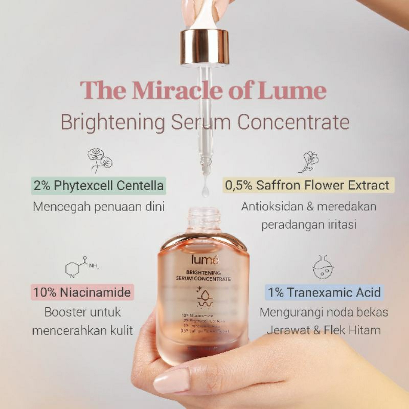 Lumecolors Official Agent LUME Brightening Serum Concentrate Lumecolors Serum 35ml Pencerah Wajah Co