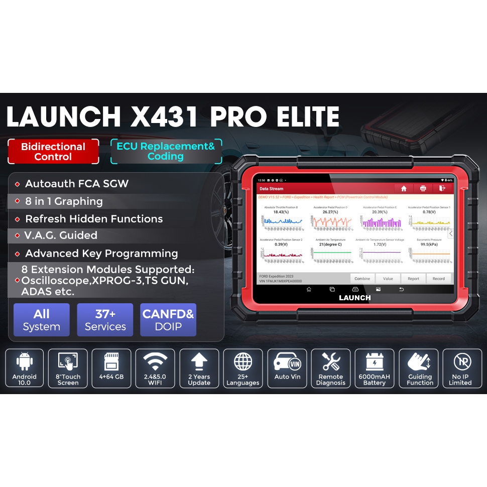 Scanner Mobil Launch X431 PRO Elite Terbaru Setara X431 PRO V