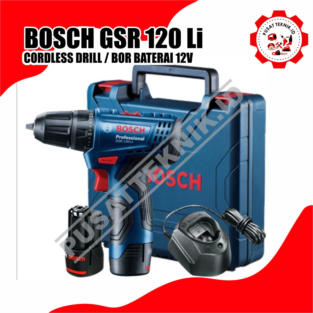 Bor Cordless BOSCH GSR 120-Li/Mesin Bor Baterai Bosch/Bor Charger 12V