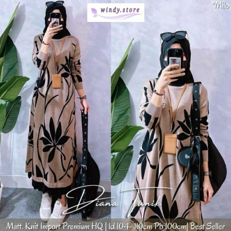 DIANA TUNIK ORI BY WINDY STORE // LONG TUNIK IMPORT BAJU WANITA KEKINIAN BEST SELLER