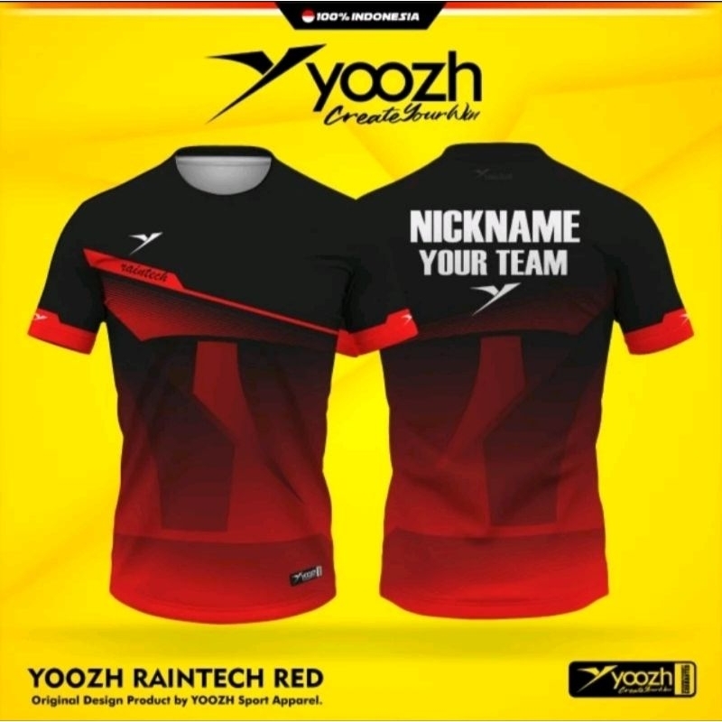 [ ANAK & DEWASA ] BAJU YOOZH RAINTECH RED BAJU YOOZH KAOS BADMINTON VOLLY GOWES IMPORT PINGPONG JERS