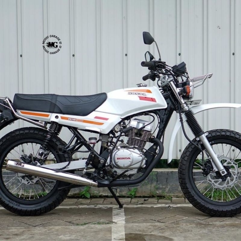 Striping lis sticker standar ORI honda win 100 stiker win lama putih oren stiker win 100 putih orang