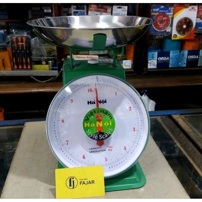 Timbangan duduk Vietnam 10 kg / timbangan jarum pegas per model piring sayur buah daging sembako