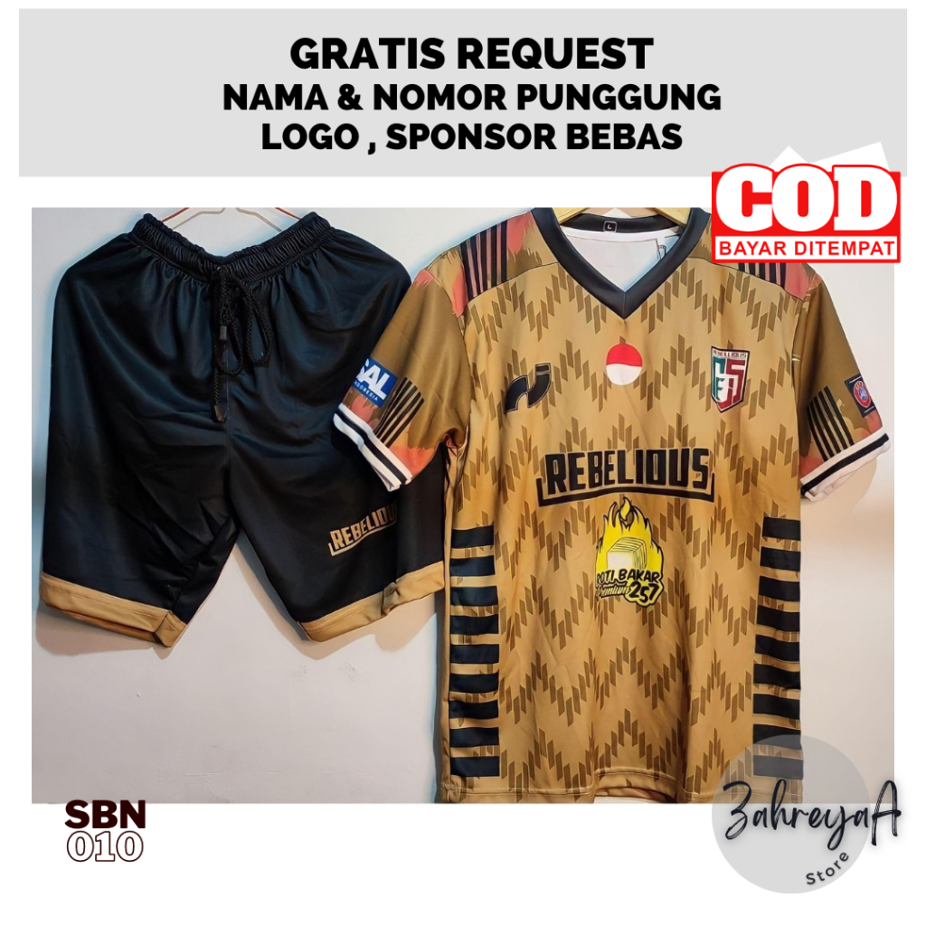 JERSEY BOLA/FUTSAL BROWN BISA PASANG NAMA SENDIRI JERSEY PRINTING BAJU BOLA JERSEY FUTSAL