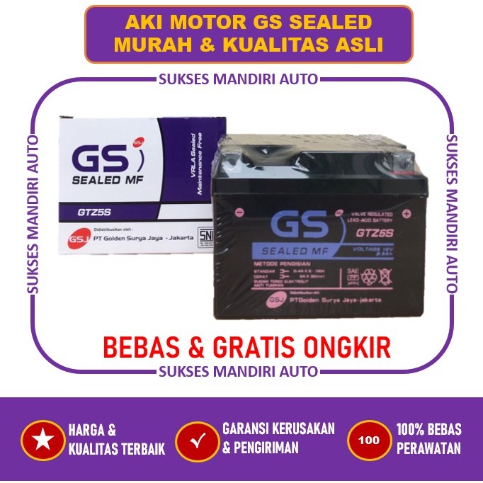 Aki Motor Yamaha Fino SNI Kering GTZ5S