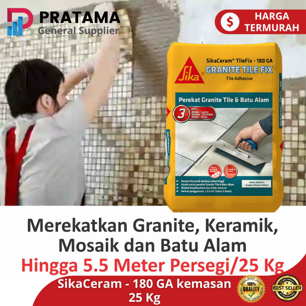 SikaCeram - 180 GA kemasan 25 Kg. Semen Instan Untuk Perekat Granite | surabaya