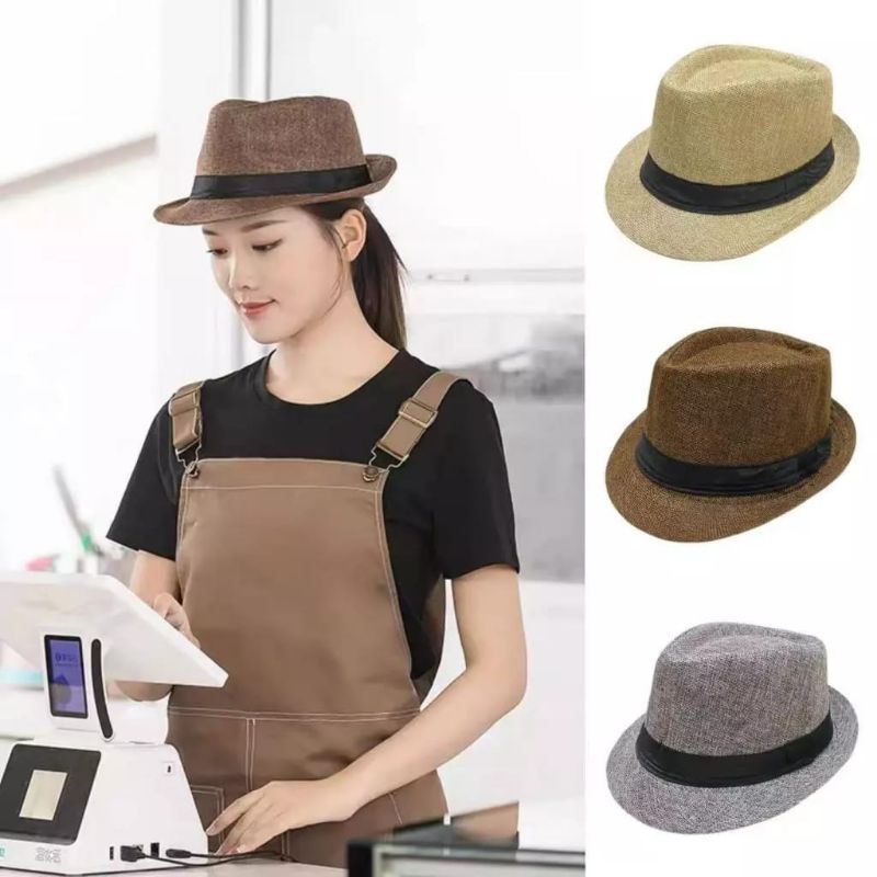 Topi Jazz / Topi Cowok / Topi Pantai / Topi Pria / Topi Fedora import Keren Model Casual Vintage Ele