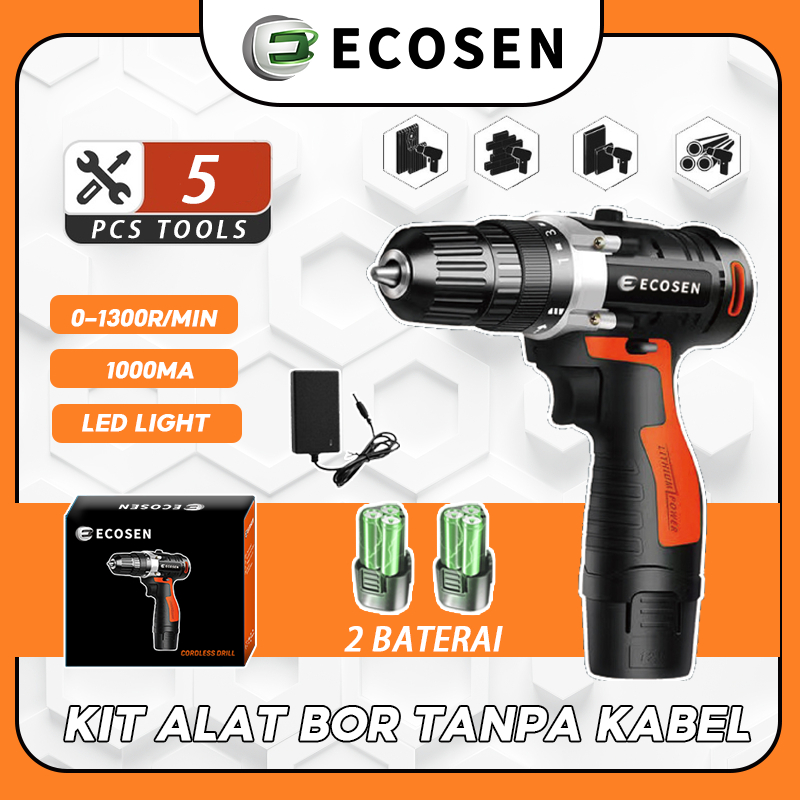 Mesin Bor Baterai Tangan 98V Bor listrik Bor Baterai Cordless Impact Drill 2 Baterai/Bor batre