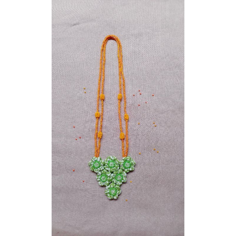 kalung batik bunga tali panjang
