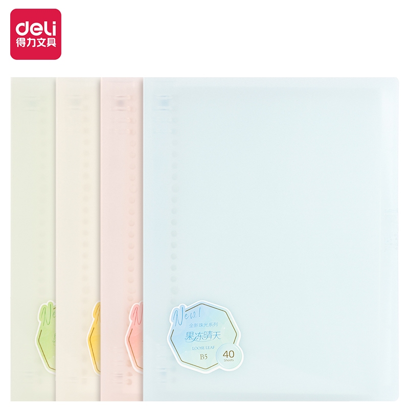 Deli Binder / Loose-Leaf Notebook A5 B5 Warna Pastel Free Refill 40 Lembar QHX540
