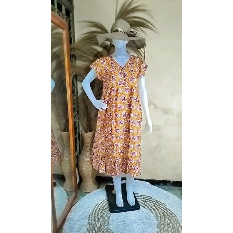 MAHALINI HOME DRESS PANJANG RAYON BALI PREMIUM VIRAL KEKINIAN