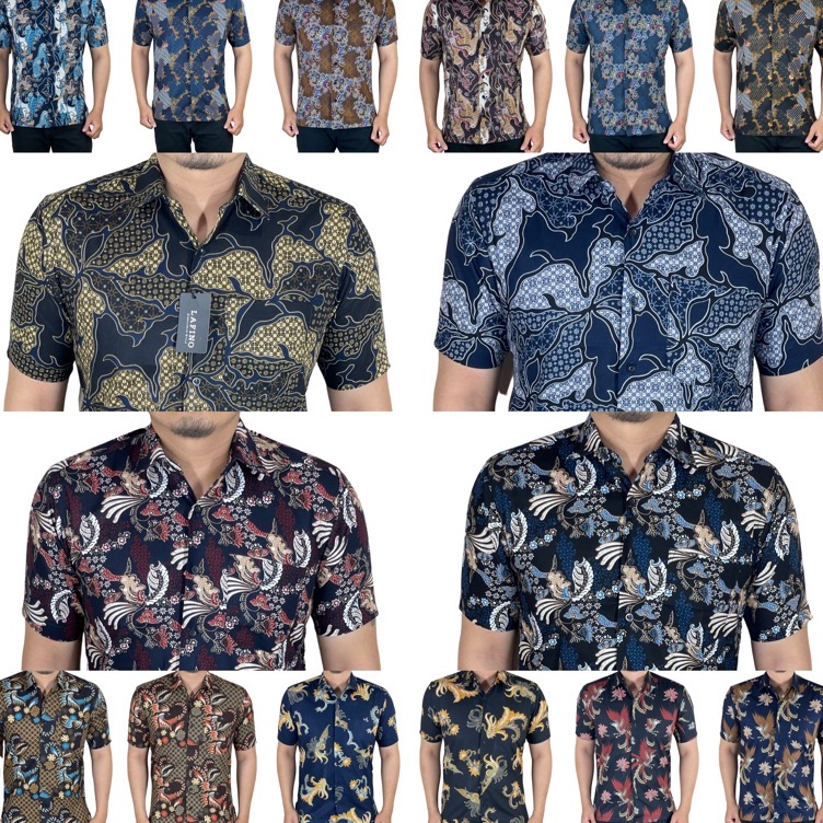 Ready Stock LAFINO BATIK A1825 KEMEJA BATIK MODERN PRIA DEWASA ATASAN BATIK REGULER FIT PRIA KATUN P