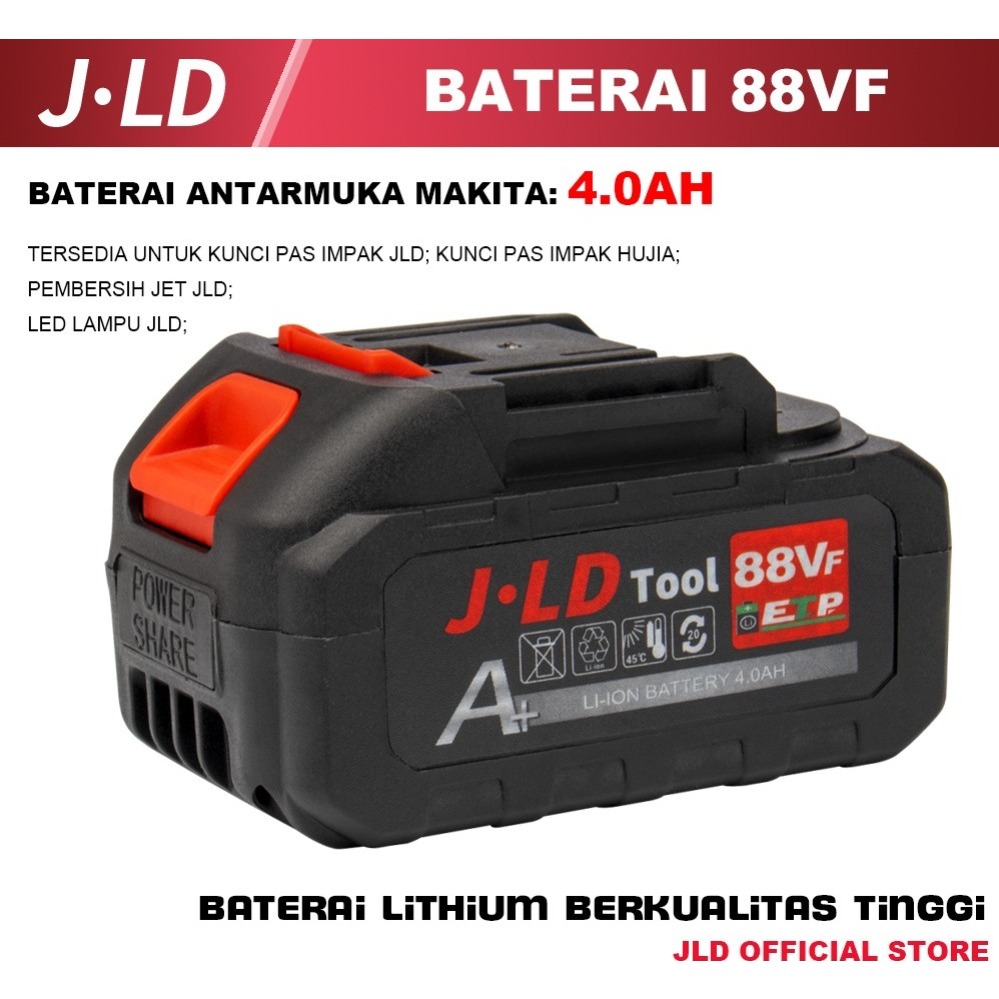 JLD bor baterai 88VF - 4.0Ah BATERAI MESIN BOR BY JLD - BATERAI CORDLESS Kompatibel dengan produk JL