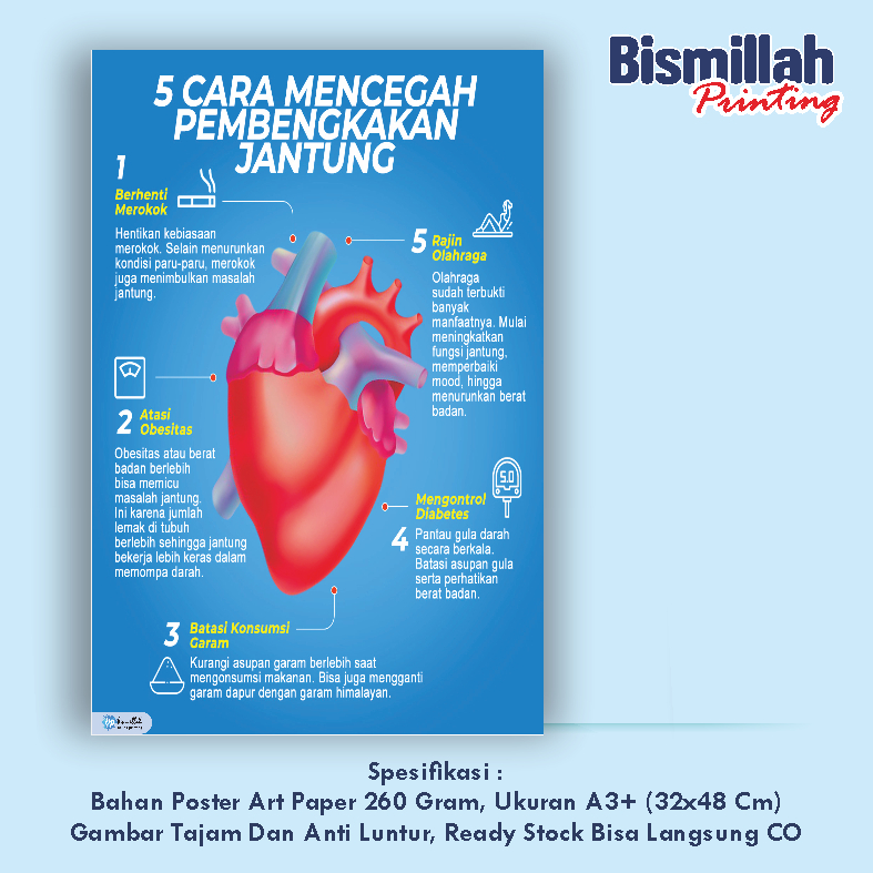 

Poster Kesehatan 5 Cara Mencegah Pembengkakan Jantung