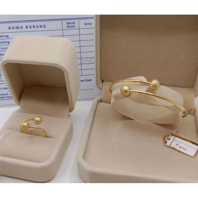 SET TITANIUM DEWASA GELANG TANGAN BOBA FREE CINCIN BOBA