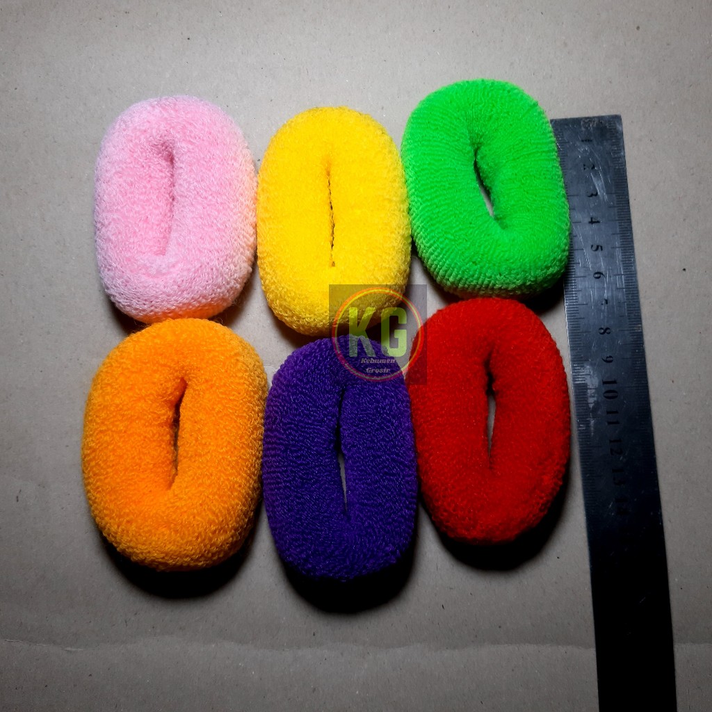 Ikat rambut kucir donat tebal / Asemka Aksesoris rambut / Ukuran sedan dan besar