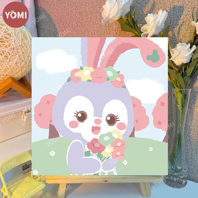 

P99 YOMI Paint By Number 3x2cm with WOODEN FRAME DIY PAINTING KIT all picture readystock Canvas Painting By Number Checkout