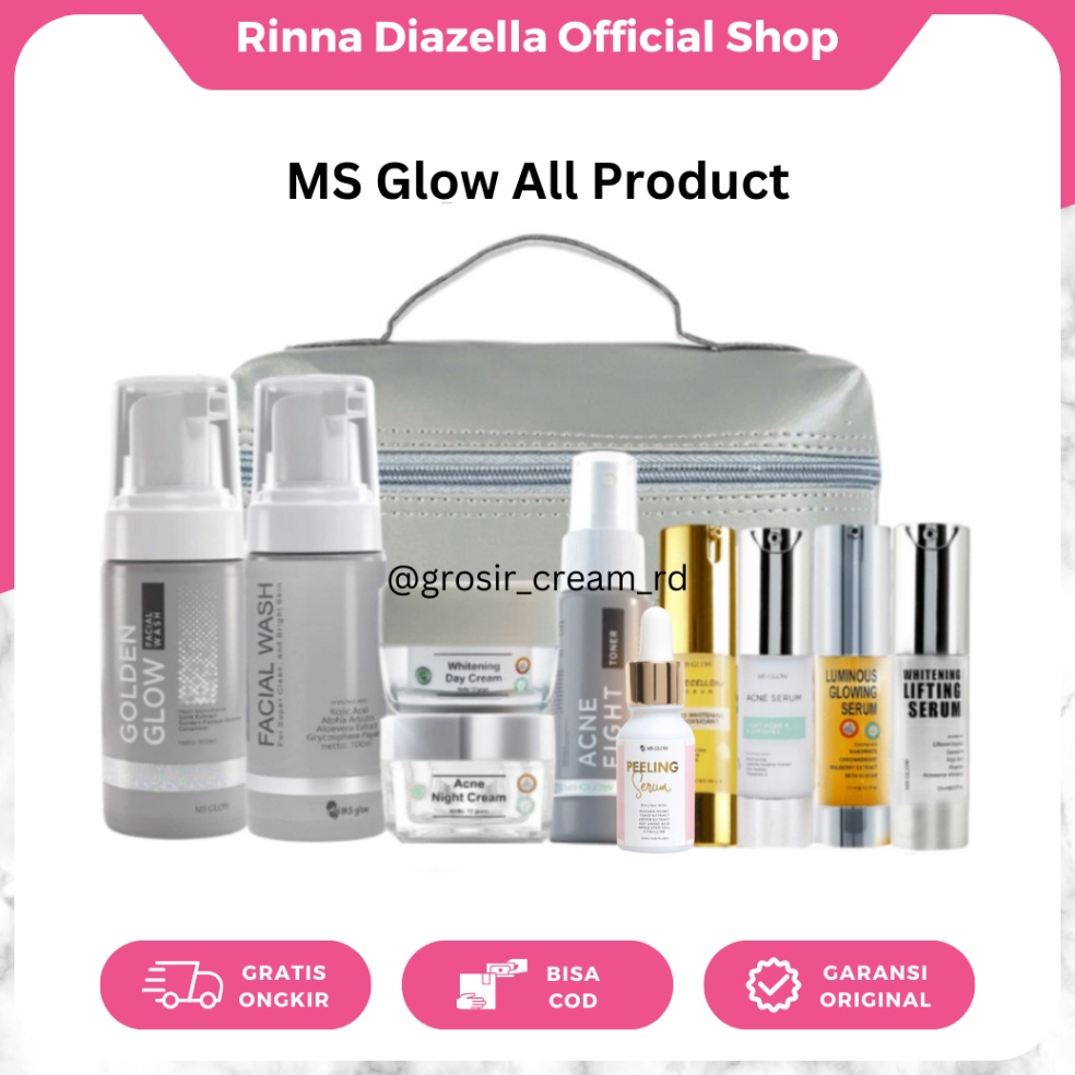 Best Pricer8R2d MS GLOW All Produk Paket Wajah Free Pouch KosmetikBBEcer Whitening Night CreamLumino