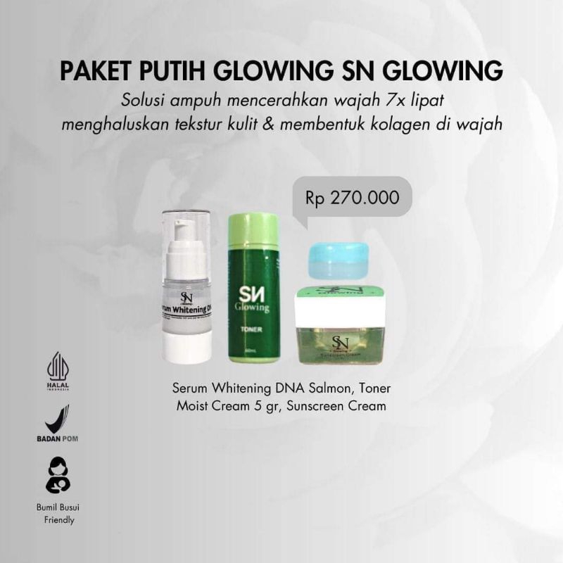 PAKET PUTIH GLOWING SN GLOWING