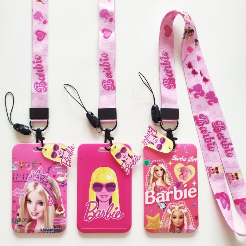 

ID Card Holder Name Tag Lanyard / Kalung Wadah Kartu Identitas Tapping e-money Barbie Doll Pink Cute Boneka Barbie