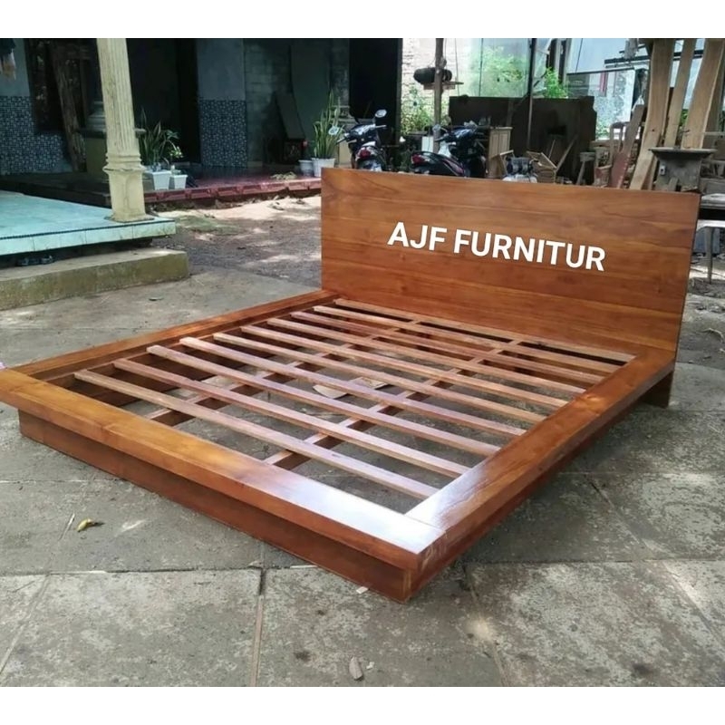 Tempat tidur kayu/Dipan kayu/Ranjang kayu pendek/divan kayu minimalis dipan kayu kuat dan kokoh diva