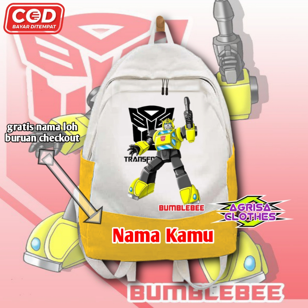 Tas ransel anak sd/tk Bumblebee/free nama